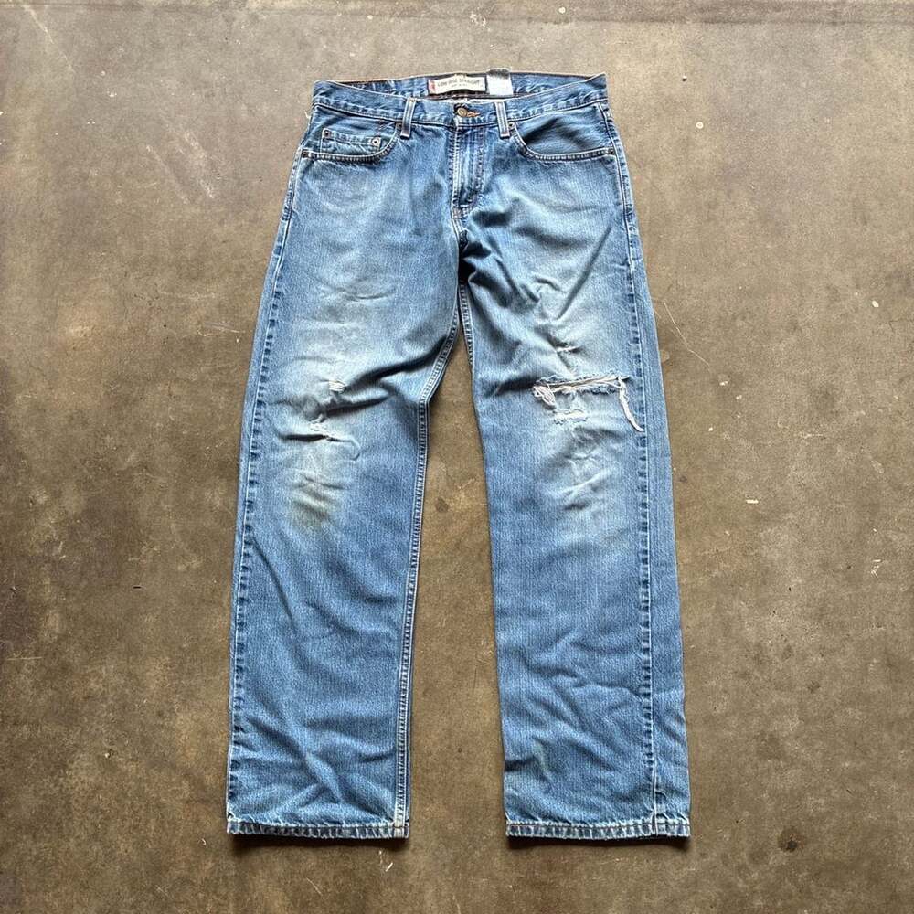 Early 2000’s Levi's 529 Low Rise Straight Jeans Light Wash Distressed W31 L32